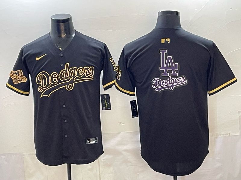 2026 Men Nike Los Angeles Dodgers Blank black gold Game MLB Jersey 0023->los angeles dodgers->MLB Jersey